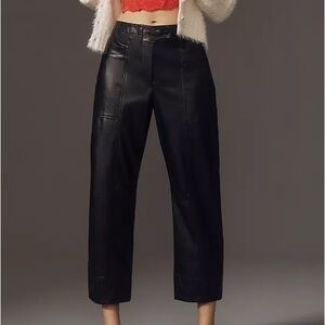 Maeve Smart Sport Faux Leather Barrel Pants